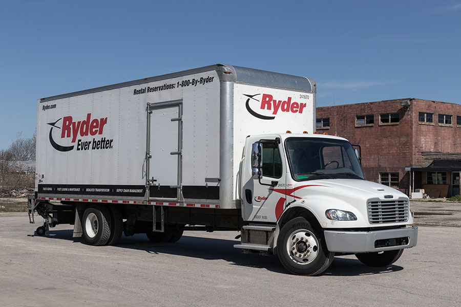 Ryder 16-Foot Box Truck in a parking lot